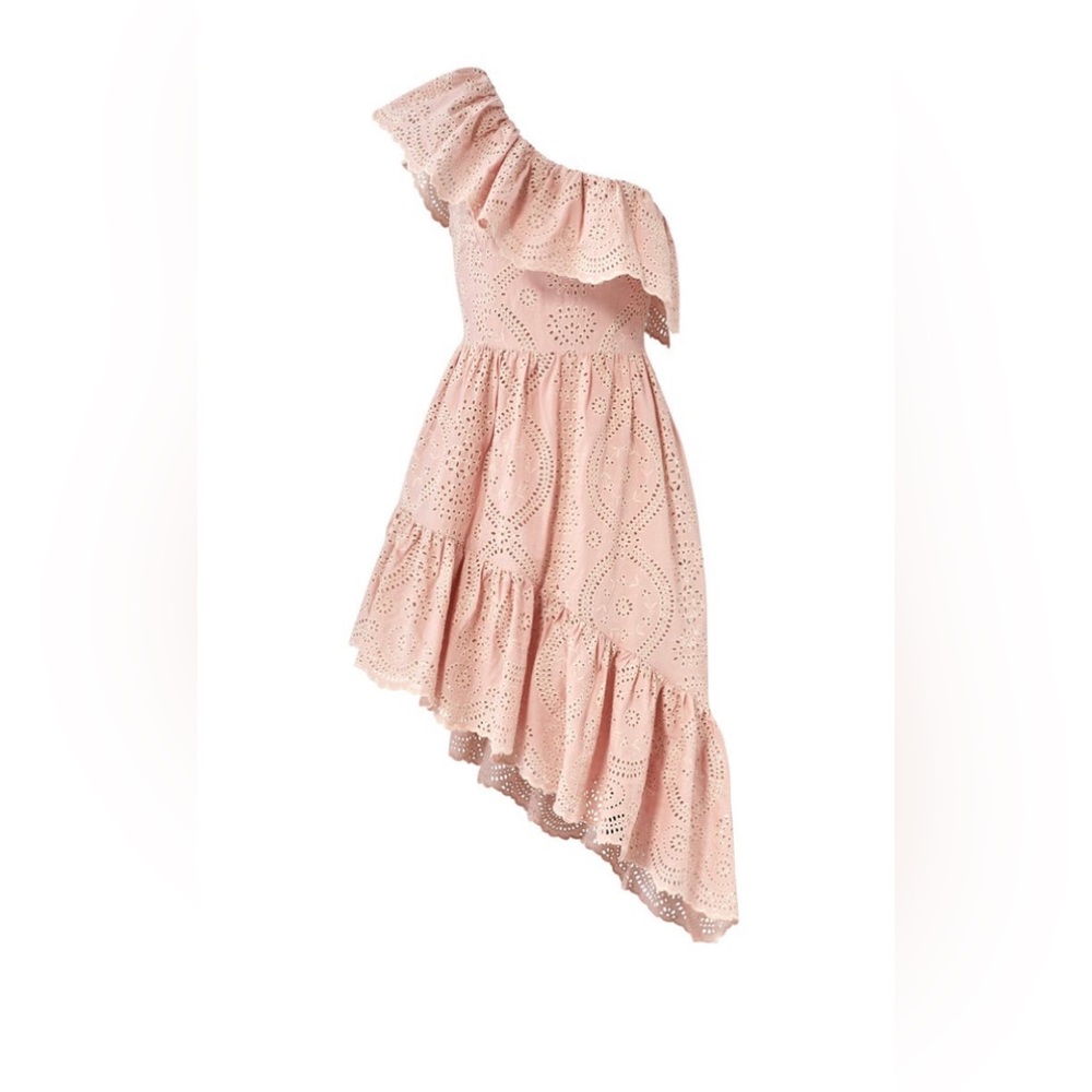 LoveShackFancy Pink Eyelet Pamela Dress